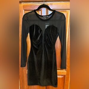 Nasty Gal Velvet Black Dress sz 6